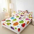 thumbnail image 4 of Castle Fairy Colorful Ladybird Full Size Sheets 4-Piece for Female Men,Cartoon Ladybug Breathable Bed Sheets,Love Heart Print Lightweight Sheet Sets,Luxury Bedroom Decor, 4 of 7