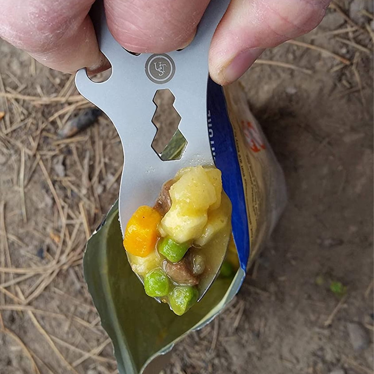 Travel and Outdoor Survival Can Opener Bottle Opener UST Spork Multi-Tool with Durable Compact Construction Screwdriver and Multi-Hex Wrench for Camping 
