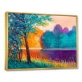 thumbnail image 3 of Designart 'Colorful Trees During Twilight Along River' Traditional Framed Canvas Wall Art Print, 3 of 5