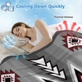 thumbnail image 3 of Red Gray Cooling Blanket,Lightweight Breathable Summer Throw Blanket with Double Sided Cold Effect,Southwest Retro Ethnic AztecTexture Bohemian Picnic Blankets Bed Sheet for Hot Sleepers 60"x80", 3 of 8