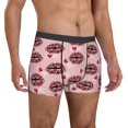 thumbnail image 5 of Men's Boxer Briefs, lips love leopard print pink Soft Comfy Mens Underwear Boxer Briefs Breathable With Widen Waist, 5 of 7