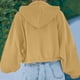 thumbnail image 5 of Sudadera Con Capucha Suelta Para Mujer, Cómoda Sudadera Con Cremallera De Color Liso Para Mujer Suelta Para La Escuela Para Citas ANGGREK Amarillo L, 5 of 5