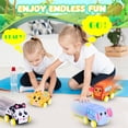 thumbnail image 3 of Pull Back Vehicle Set - Soft Baby Toy Set with 4 Cute Animal Cars, First Birthday Gifts for Toddler Toys Age 1-3, 3 of 7