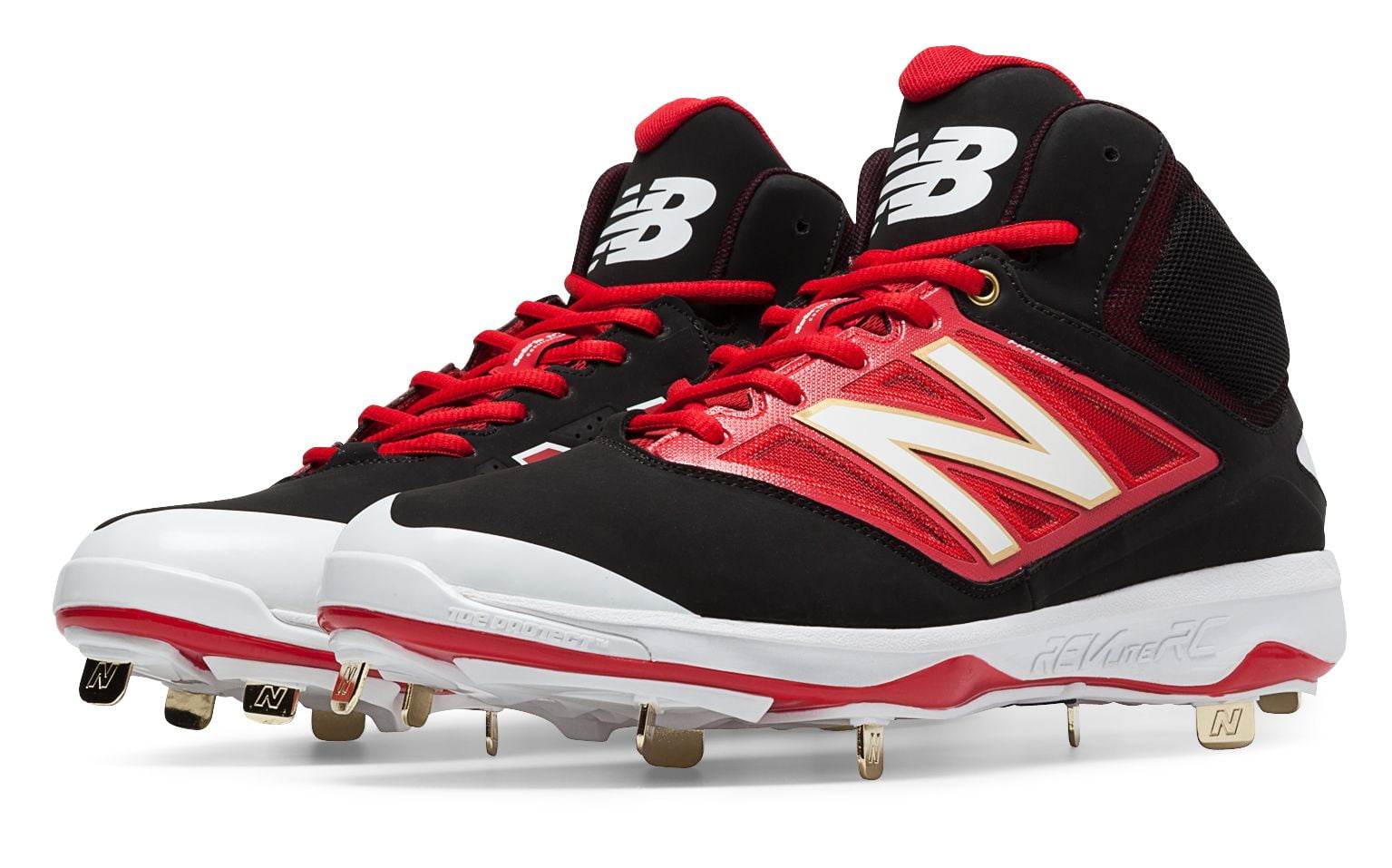 new balance red and black baseball cleats