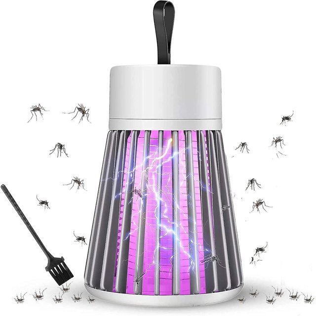 Repelente De Mosquitos 360 Electrónico Repelente De Moscas Para Interiores Insectos Moscas Usb Led Gris Claro, Recargable