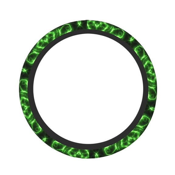 Naloa Green Lightning Elastic Steering Wheel Cover, Auto Steering Wheel Cover – 15 Inch , Comfortable Grip, Fit Suvs,Vans Cars,Trucks