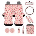 thumbnail image 2 of XYZCANDO Strawberry Daisy Seat Belt Cover Steering Wheel Cover Center Mirror Cover Coasters Car Seat Cover Keychain Lipstick Cover Car Trash Can Easy Installation Soft Universal for Cars, 2 of 5
