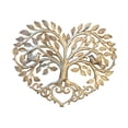 thumbnail image 2 of Adorno de pared de metal Macarena con diseño de pájaros y árboles en forma de corazón dorado, 2 of 8