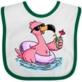 thumbnail image 3 of Inktastic Flamingo with Sunglasses Pool Float and Drink Boys or Girls Baby Bib, 3 of 4