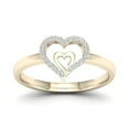 thumbnail image 2 of 1/10Ct TDW Diamond 10k Yellow Gold Heart in Heart Fashion Ring, 2 of 8