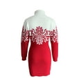 thumbnail image 3 of Kmbangi Chandails de Noël Assortis pour la Famille Imprimé Flocon de Neige Couleur Contrastée Col Roulé Manches Longues Pulls Tricotés, 3 of 9