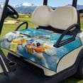 thumbnail image 3 of Yuyamidu Sea Turtle Golf Cart Seat Covers 2 Passenger Seats Frangipani Club Car Seat Towel Blanket with Shortage Pockets Fashion Golf Cart Accessories, Blue, 3 of 8
