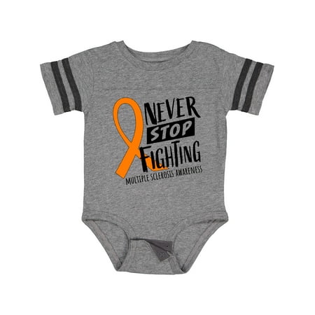 

Inktastic Never Stop Fighting Multiple Sclerosis Awareness Boys or Girls Baby Bodysuit