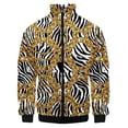 thumbnail image 3 of Nueva chaqueta con cremallera y estampado 3D de estilo barroco dorado de lujo para hombre y mujer, chaqueta de moda, ropa de gran tamaño, camisetas de béisbol Harajuku para parejas, 3 of 5