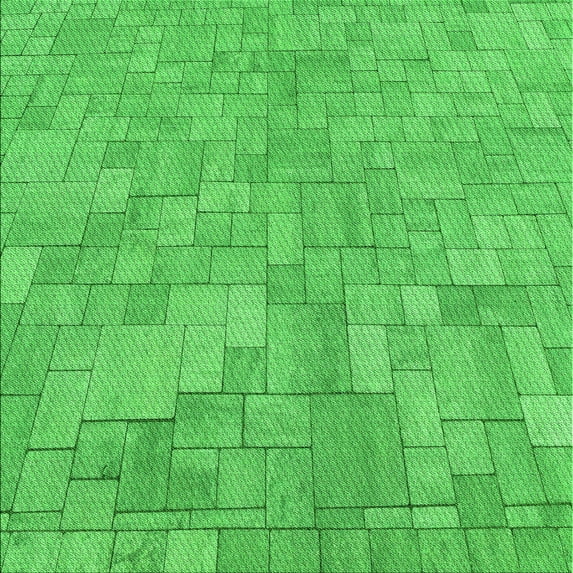Ahgly Company Indoor Square Patterned Neon Green Area Rugs, 4' Square