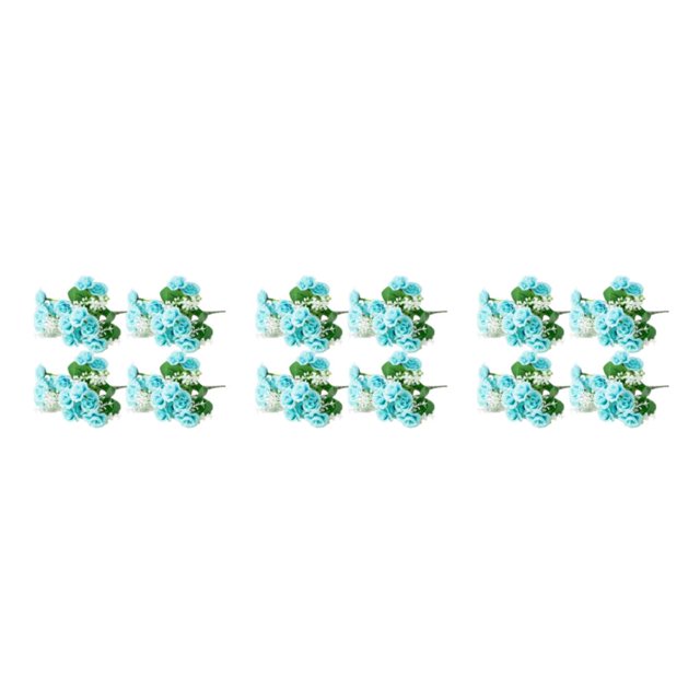 yingyy 1/2/3 4X Artificial Flower Faux Plant Home Decal Workmanship Multipurpose Long-lasting Exquisite Fake Flowers Wedding Decor Blue 3PCS