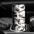 thumbnail image 3 of 20oz Gray Camo Shark Silhouette Pattern Skinny Tumblers Stainless Steel Tumbler with Lid and Straw,Vacuum Insulated Double Wall Travel Tumbler Cups with Cleaning Brush for Coffee,Tea, 3 of 6