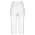 thumbnail image 5 of Stamzod Knee Length Leggings Summer Solid Color High Waisted Capri Leggings Casual Slim Fitting Stretch Capris for Women (Available In Plus Size) White A XL, 5 of 7