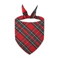 thumbnail image 1 of 1 bufanda triangular a cuadros para mascotas, cuadros a rayas rojas., 1 of 5