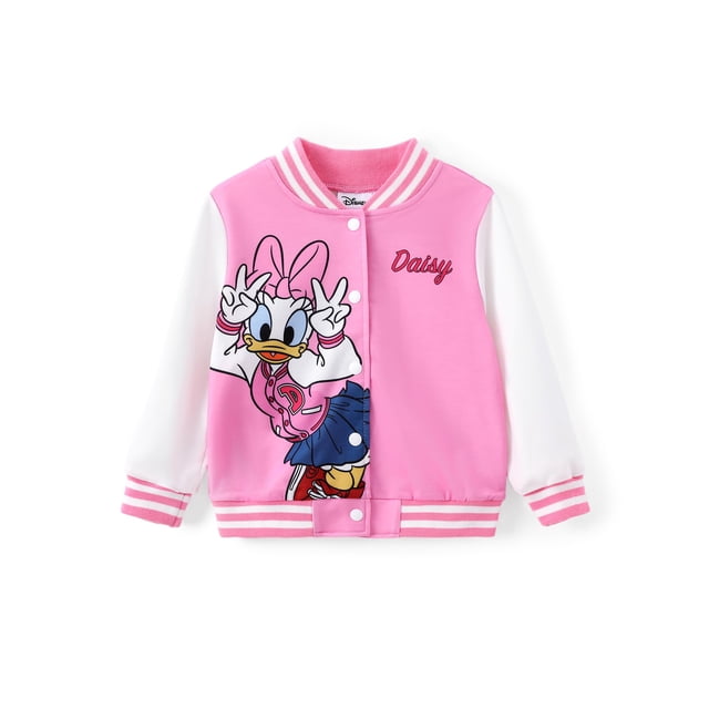 Chaqueta Disney Daisy Duck Varsity Bomber para niñas de 6 a 7 años
