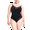 Black, variant on Eternatastic Women's Shapewear Bodysuit Tummy Control Body Shaper Lace Trimmed Sculpting Snatched Waist Body Suit