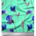 thumbnail image 1 of Soimoi Green Cotton Duck Fabric Leaves,Purple & Blue Floral Fabric Prints by Yard 42 Inch Wide, 1 of 1