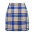 thumbnail image 2 of Yokua Women's High-Waisted Plaid Skinny Pencil Wool Miniskirt, 2 of 8