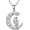 Crow, variant on JKR Dog/Cat/Owl/Polar Bear/Dachshund/Crow/Fox Necklace for Women 925 Sterling Silver Celtic Moon Pendant Jewelry Valentines Day Gifts for Her
