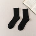 thumbnail image 3 of D-GROEE Wool Socks 1 Pair Winter Socks Thick Plush Solid Color Knitted Mid-tube Ankle Protection Soft Resistant Anti-slip Elastic Thermal Floor Socks Solid, 3 of 7
