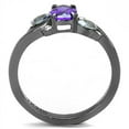 thumbnail image 3 of Luxe Jewelry Designs Women's Black Ion Plated Stainless Steel Engagement Ring with Tanzanite CZ -, 3 of 4