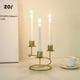 thumbnail image 4 of Candelabros curvos de 3 cabezas para decoración de mesa | Elegante centro de mesa de candelabro de metal | Decoración romántica para cenas de Navidad y bodas | Candelabro de hierro dorado y negro, 4 of 5