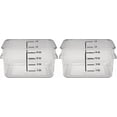 thumbnail image 2 of UYGDUY-Commercial Products-FG630400 Plastic Space Saving Square Food Storage Container For Kitchen/Sous Vide/Food Prep, 4 Quart, Clear, LID SOLD SEPARATELY (Pack of 2), 2 of 4
