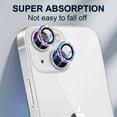 thumbnail image 2 of Dteck for Apple iPhone 15 Plus 3D Bling Diamond Ring Les Cover, Shockproof Drop Protection 9H Tempered Glass Camera Cover Metal Ring Case Friendly Scratch Resistant Camera Lens Protector, colorful, 2 of 5