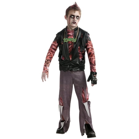 Boy's Zombie Punk Rocker #1 Costume, Medium