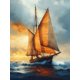 thumbnail image 1 of Qisvanset 12x16 Inch 2D Flat Framed Canvas Art, Sailboat Nautical Beach Coastal Kid Nursery Home Wall Art Decor, 1 of 5