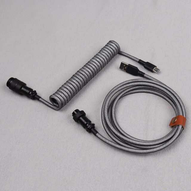 Braided Phone Usb Type c Faster Data Cable Coiled Extension Cord Cable Keyboard Coiled Cable 1.5m LANO-20927