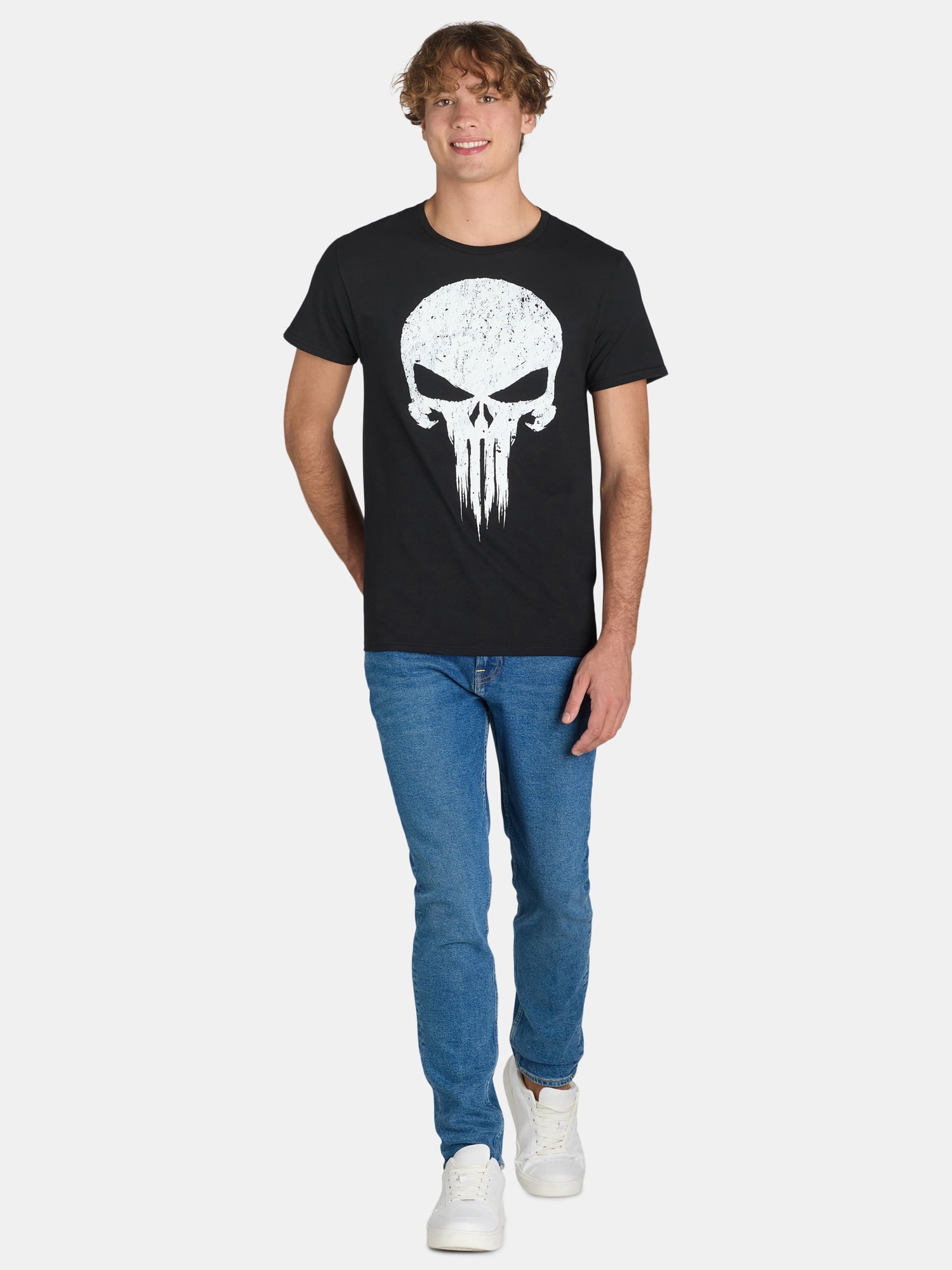 Marvel’s Punisher Skull Men’s & Big Men's Graphic Tee Shirt, Sizes S-3XL