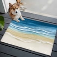 thumbnail image 4 of Navy Blue Gradient Beach Washable Small Entryway Area Rugs 2'x3', Abstracts Seaside Ocean Wave Coastal Low Pile Throw Rug Non-Slip Sturdy Edge Binding Carpet for Front Door Floor Room Entry, 4 of 9