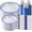 Dark Blue, variant on Goodluck Disposable Clear Plastic Dinnerware Set with Gold Trim for 50 Guests, 350 Pieces Party Tableware with Gold Cutlery, Cups & Napkins