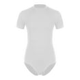 thumbnail image 3 of Lejafay Men's Short Sleeve Undershirt One Piece Leotard Top Press Button Crotch Shirt Bodysuit Slim White L, 3 of 7