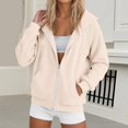 thumbnail image 2 of DHFJKG Zip Up Hoodie Women Raglan Long Sleeve Casual Loose Fit Sweatshirts Track Jackets With Pockets, 2 of 4