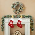 thumbnail image 3 of Embroidered Christmas Stocking - 10.2 Inch Classic Santa Sock for Fireplace/Tree Decor, 3 of 6