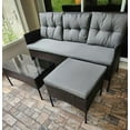 thumbnail image 6 of Resenkos Patio Furniture Sets,Outdoor & Patio Furniture Sets,3 Pieces Patio Furniture Sectional Set with 5 Cozy Cushions-Black, 6 of 13