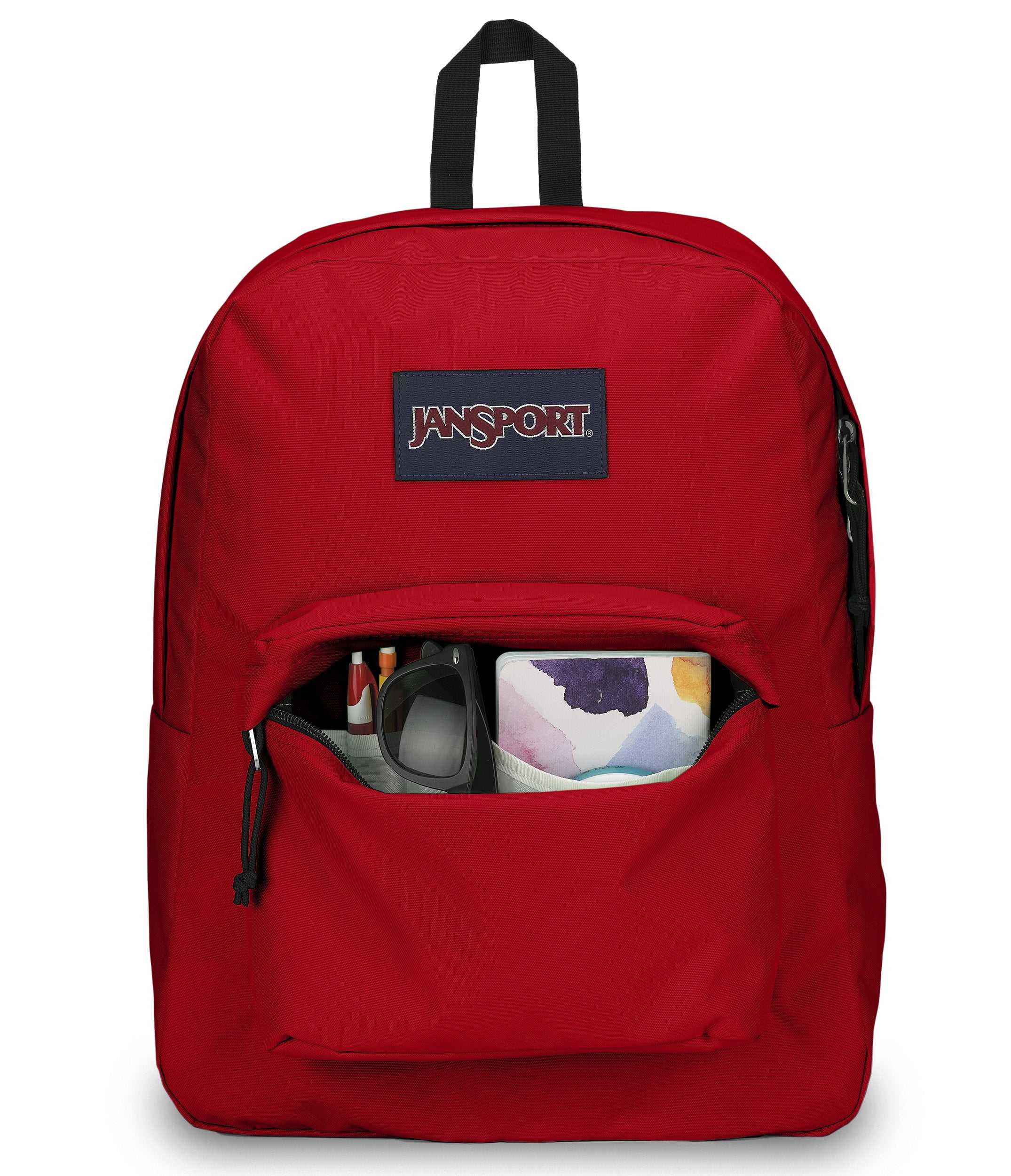 JanSport Unisex SuperBreak Backpack Bookbag, School Bag, Red Tape