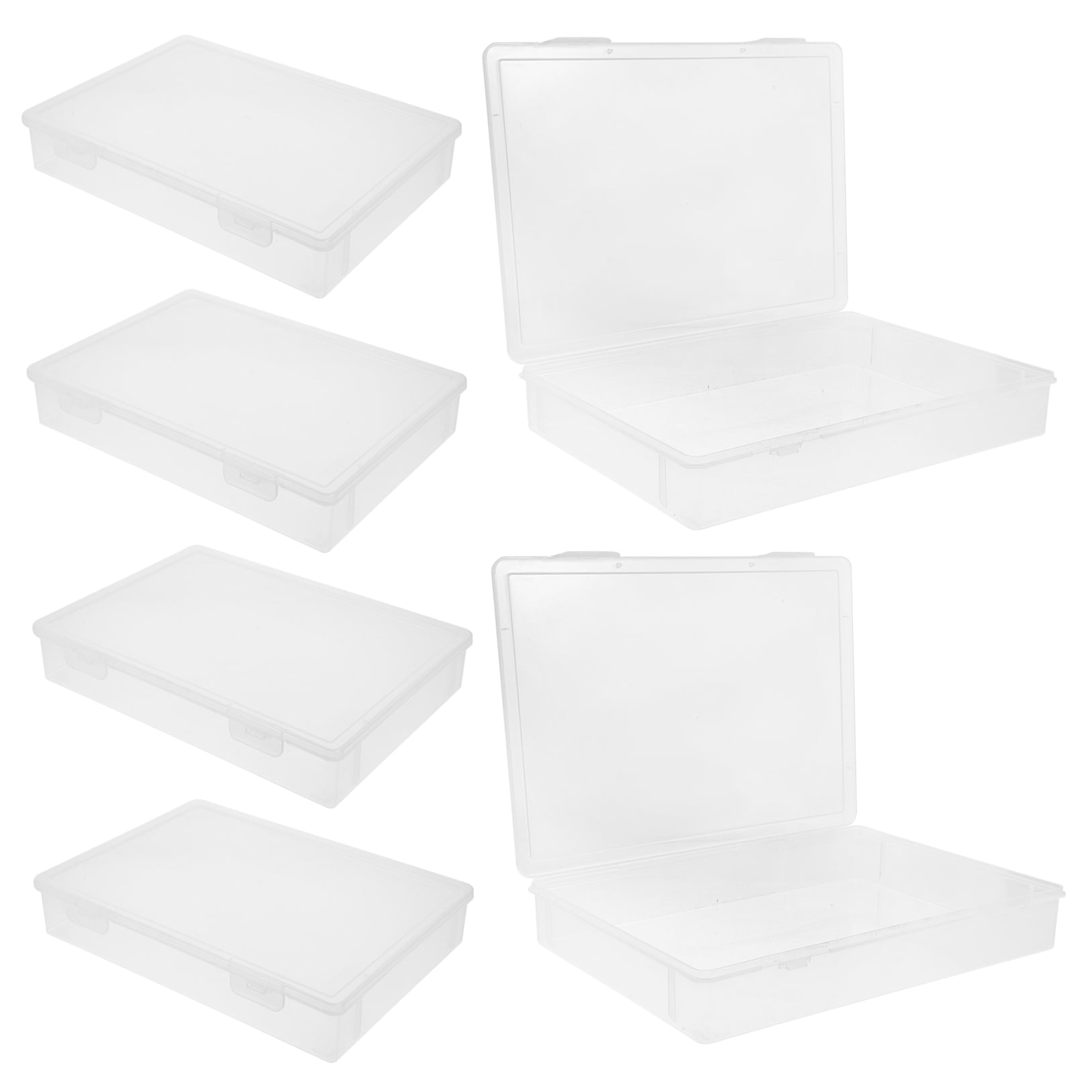 UPOUART 6Pcs Stackable Clear Plastic Organizers for Beads Jewelry and Craft Storage