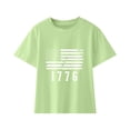 thumbnail image 3 of LWNYDPLSD Youth White Tshirt Blank T Shirts Toddler Girl Shirts Girls Shirts Size 6 Childrens Clothes Girls Clothes Size 8 Size 10 Girls Teenager, Green 3-4 Years, 3 of 4