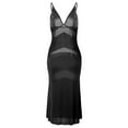 thumbnail image 5 of Sakmal Black Chemise Nightgowns for Women Mesh Plus Size Ultra-Soft Cozy Sleepwear Sleeveless Patchwork V-Neck Long Chemises S-6XL, 5 of 9