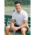 thumbnail image 6 of YUSHOW Men's Polo-Shirt Short Sleeve Performance Moisture Wicking Dry Fit Golf Shirts for Men Navy White,M, 6 of 8
