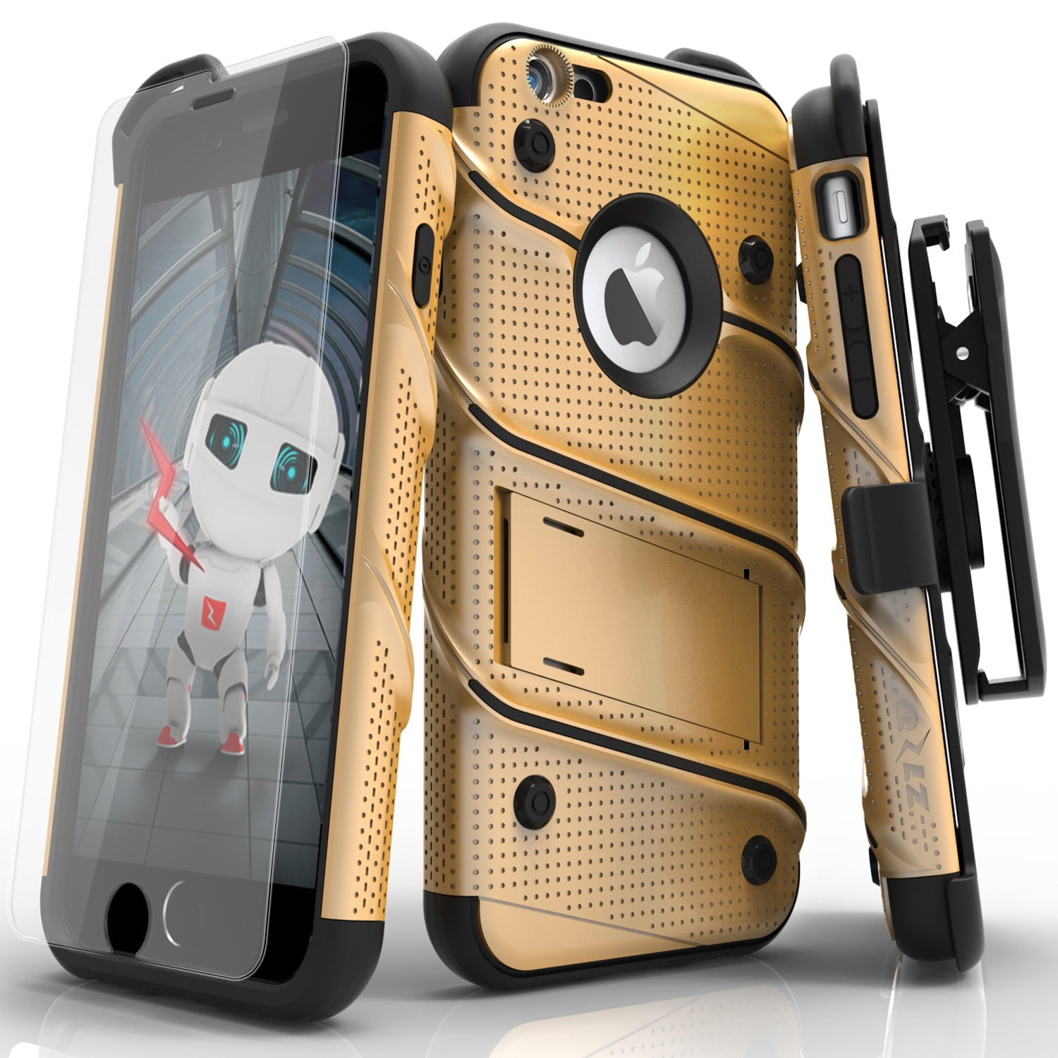 Zizo Bolt Series for iPhone 6s Plus and 6 Plus with Screen Gold/Black -