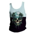 thumbnail image 3 of HCYSFG Men's Skull and Floral Print Tank Top Casual Crew Neck Sleeveless Muscle Shirt Graphic Gothic Tropical Summer Vest for Men Breathable Beach Top, 3 of 3